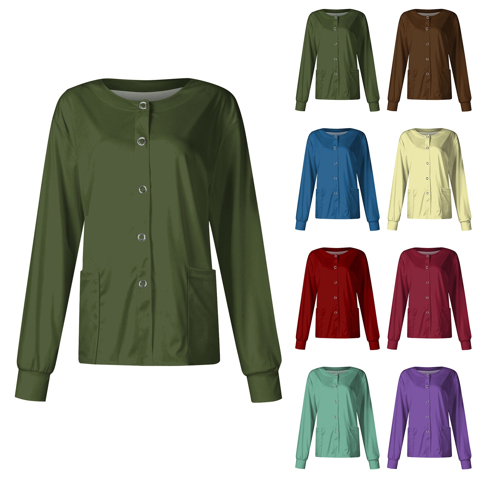 Women Long Sleeve Pocket Worki - Medical Lab Uniform recensione e prezzo
